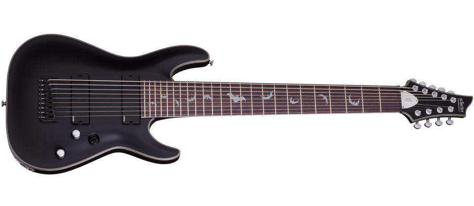 Schecter DAMIEN PLATINUM DAMIEN PLAT 9 SBK Satin Black 9 String Guitar L.A. Music