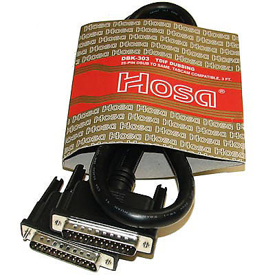 Hosa DBK-303 25 Pin Male to 25 Pin Male TDIF Dubbing cable - 3 Feet