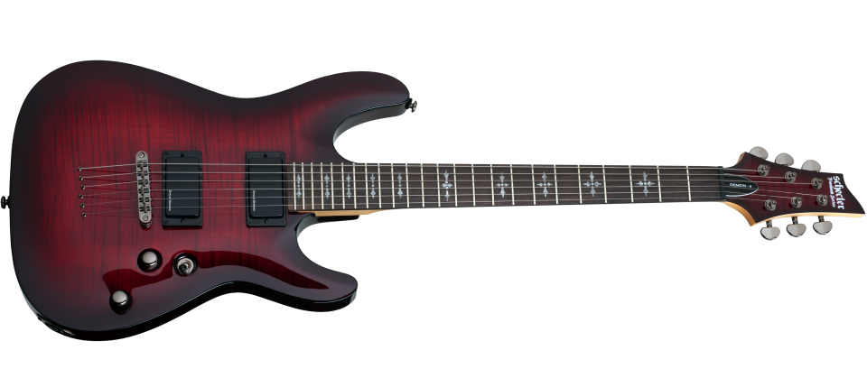 Schecter DEMON-6-CRB Crimson Burst Guitar with Duncan Designed HB 105