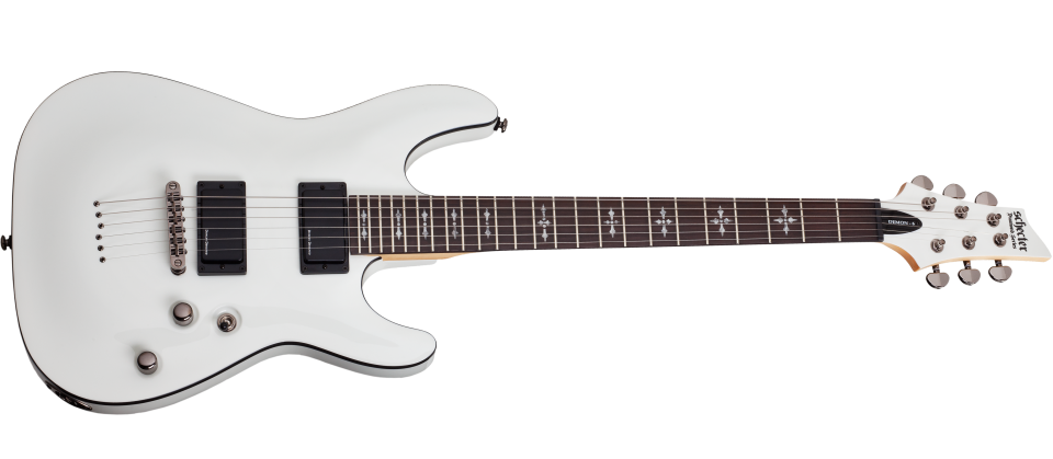 Schecter DEMON-6-VWHT Vintage White Guitar with Duncan Designed HB 105 3244-SHC