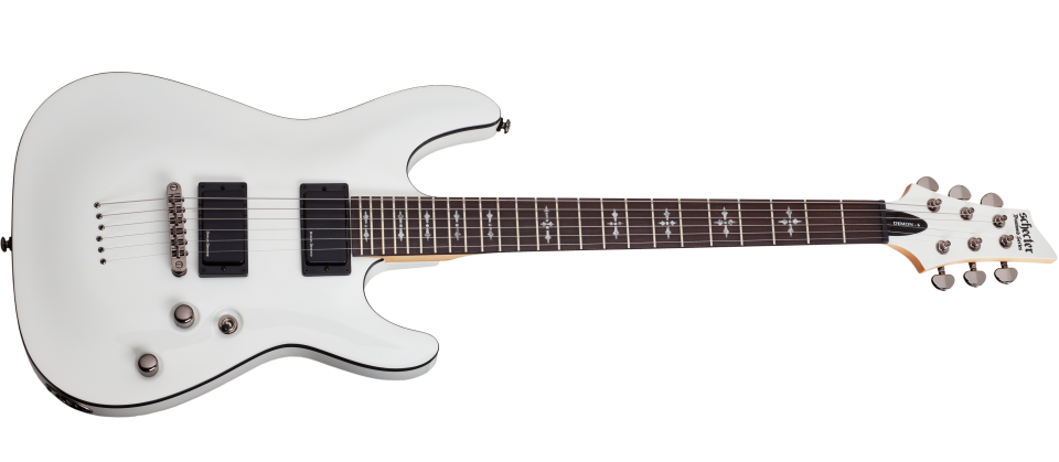 Schecter DEMON-6-VWHT Vintage White Guitar with Duncan Designed HB Schecter DEMON-6-VWHT Vintage White Guitar with Duncan Designed HB
