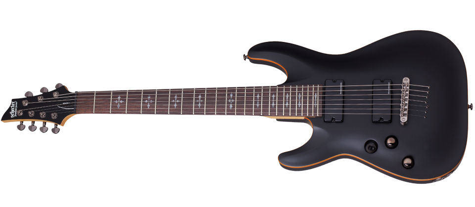 Schecter Demon-7 Left-Handed Electric Guitar Satin Black 3667-SHC