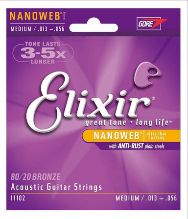 Elixir Acoustic Guitar 6 String NanoWeb Medium 11102-ELX - L.A. Music - Canada's Favourite Music Store!