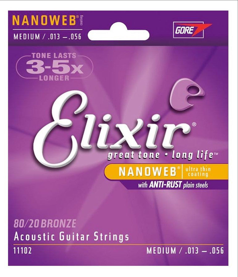 Elixir Acoustic Guitar 6 String NanoWeb Medium 11102-ELX - L.A. Music - Canada's Favourite Music Store!