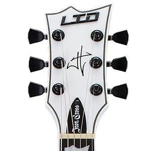 ESP LTD James Hetfield Iron Cross Electric Guitar Snow White with Stripes Graphic - L.A. Music - Canada's Favourite Music Store!