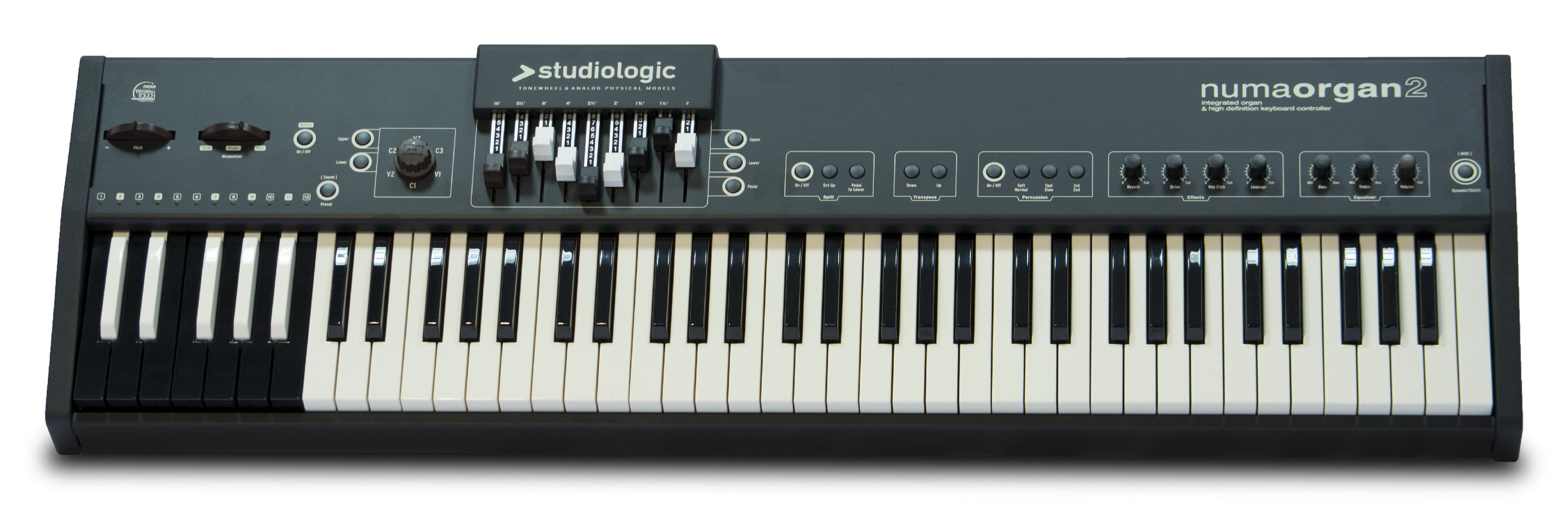 Studiologic NUMA-ORGAN2 73 key waterfall action First octave, reverse colored keys
