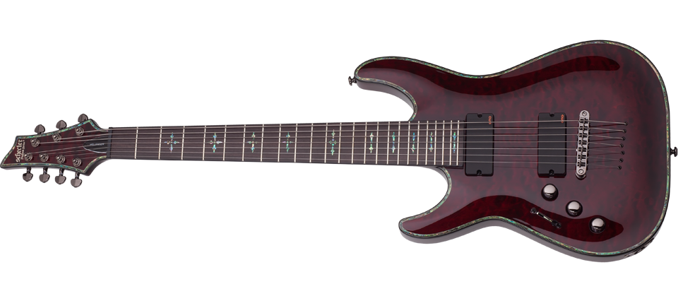 Schecter HR-C-7-LH-BCH Blk Cherry 7 String Guitar with EMG 707TW Pickups 1796-SHC