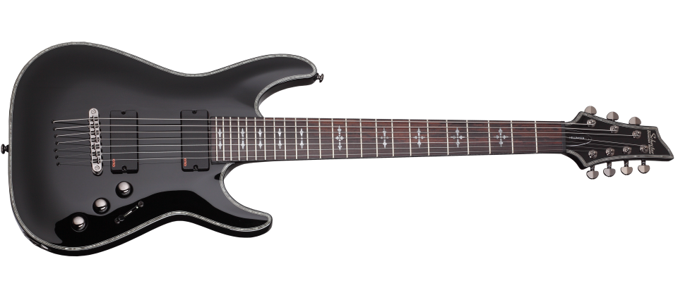 Schecter Hellraiser Series C-7-HR-BLK Gloss Black 7 String Guitar with EMG 707TW Pickups SCH-1789