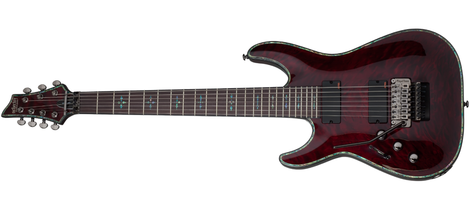 Schecter HR-C-7-FR-LH-BCH Blk Cherry 7 String Guitar with Floyd Rose and EMG 707TW 1832-SHC