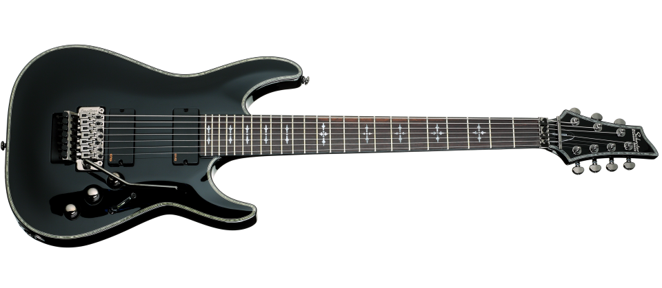 Schecter C 7 FR HR BLK Gloss Black 7 String Guitar with Floyd Rose and EMG 707TW 1813-SHC