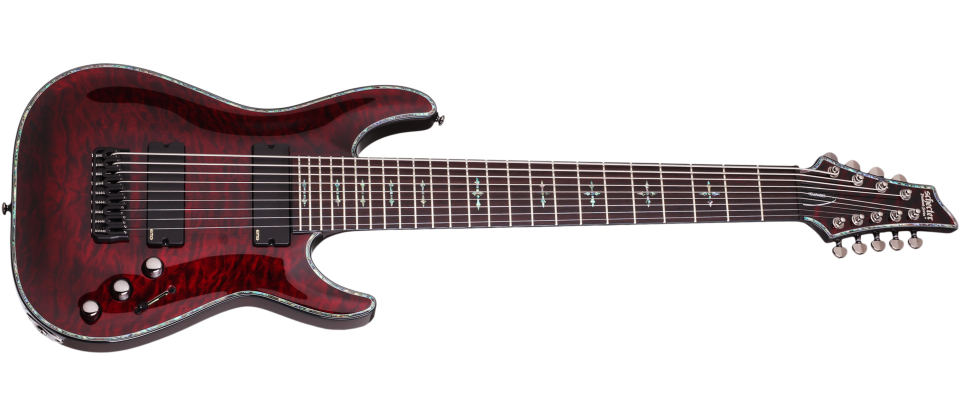 Schecter HR-C-9-BCH Hellraiser Crimson Red 9 String Guitar with EMG 909 Pickups 1781-SHC