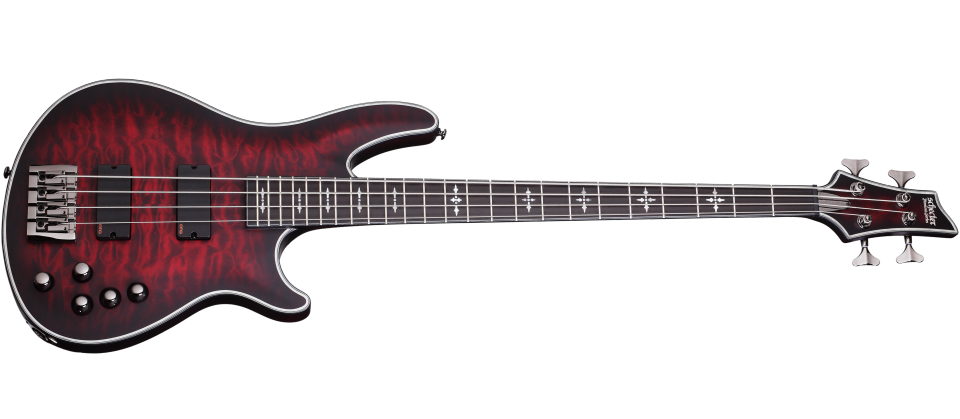 Schecter Hellraiser-4 EMG ベース ケース付 hellraiser-extreme-4-crbs-