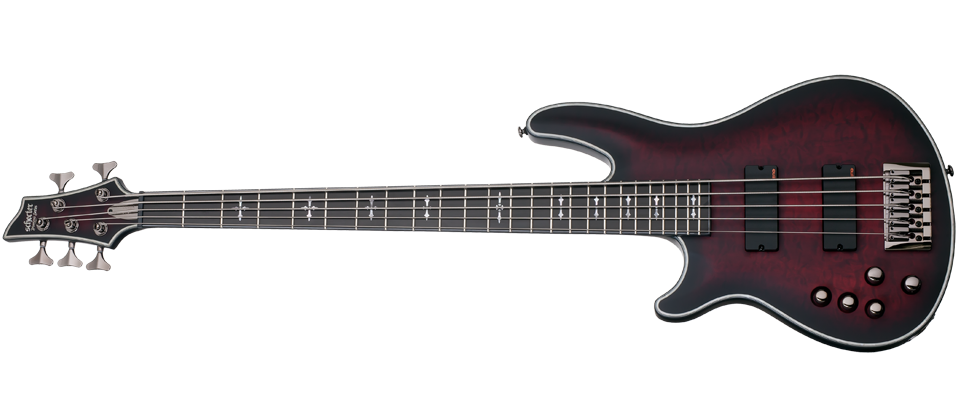 Schecter HR-EXTREME-5-LH-CRBS Crimson Burst 5 String Bass with EMG 40TW Pickups SCH-1921