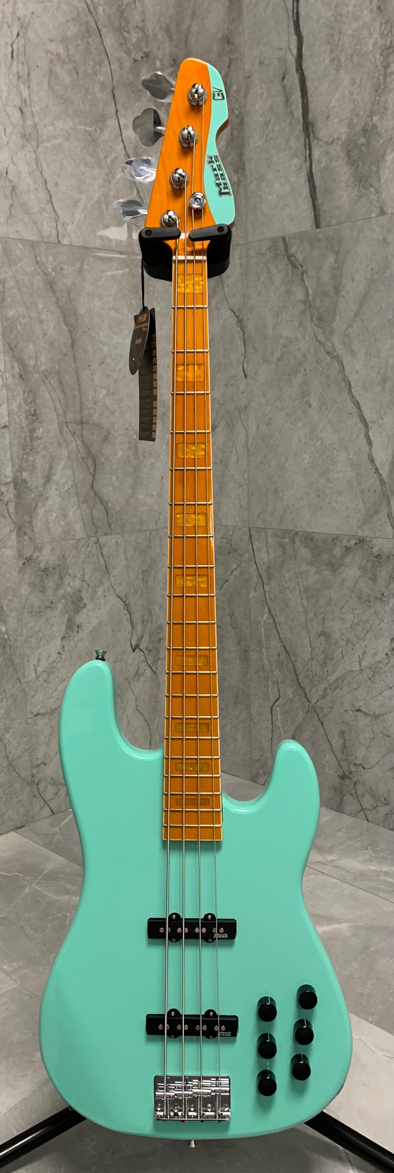 Markbass GV 4 Gloxy 4 String Electric Bass, Surf Green MB-GV-4-GLOXY-GR-CR-MP