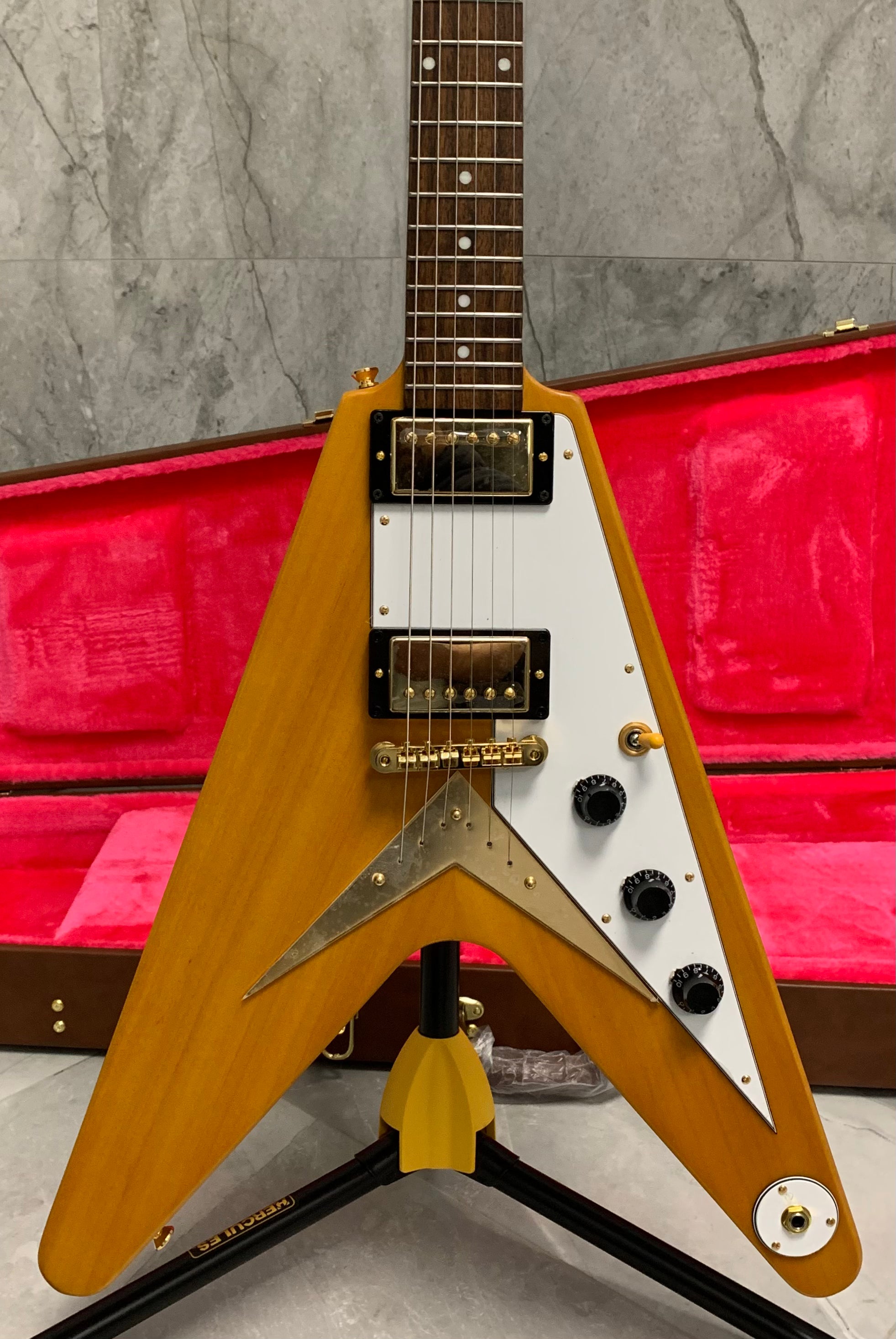 Epiphone Inspired by Gibson Custom Shop 1958 Korina Flying V IGCKFVWANAGH