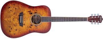 Washburn Deep Forest Burl Dreadnought Acoustic Guitar, Amber Fade DFBDA