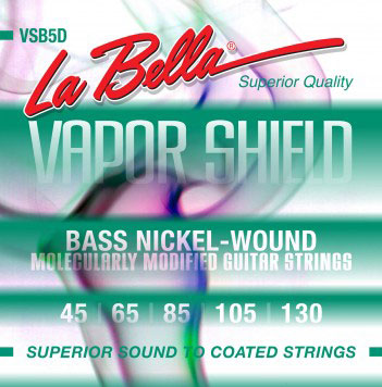 La Bella VSB5D Vapor Shield Nickel Wound Bass Guitar Strings - 5-String Set
