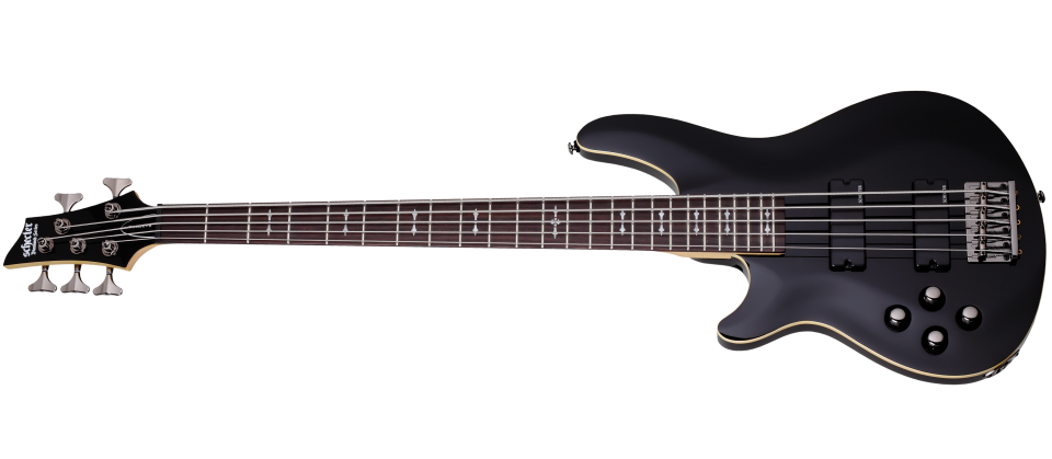 Schecter OMEN-5-LH-BLK Gloss Black 5 String Bass with Schecter Diamond Bass SCH-2095