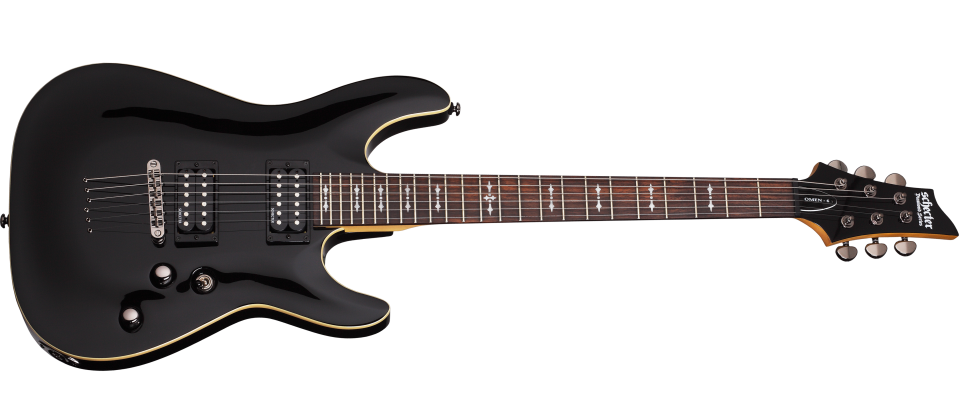 Schecter Omen Series OMEN-6-BLK Gloss Black Guitar with Schecter Diamond Plus 2060-SHC