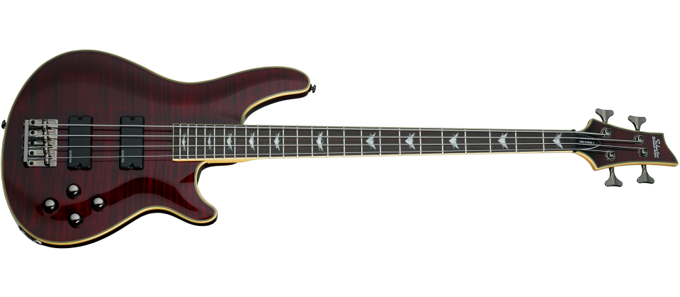 Schecter OMEN-EXTREME-4-BCH Black Cherry 4 String Bass with Schecter OMEN-EXTREME-4-BCH Black Cherry 4 String Bass with