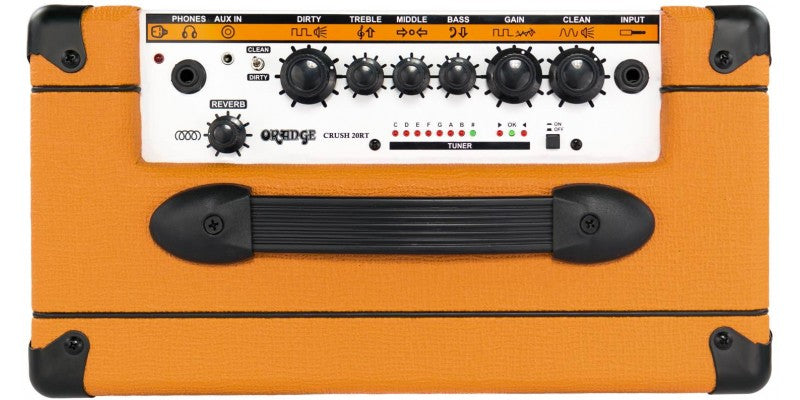 Orange CRUSH20RT Twin channel solid state Crush 1x8" combo with CabSim headphone out, digital reverb & tuner, 20 Watts