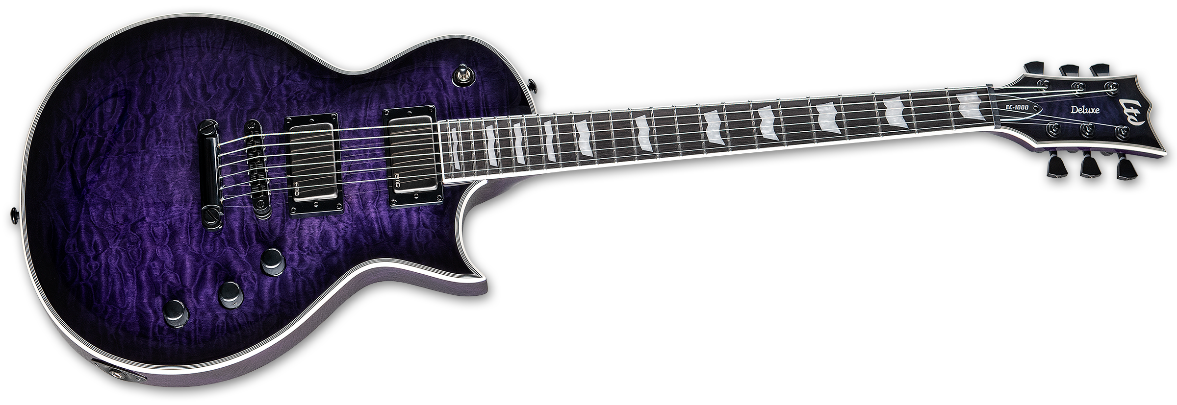 ESP LTD EC-1000 EC1000 SEE THRU PURPLE SUNBURST LEC1000QMSTPSB