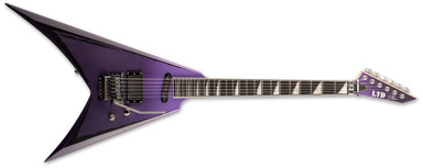 ESP LTD ALEXI RIPPED PURPLE FADE SATIN W/ RIPPED PINSTRIPES LALEXIRIPPED