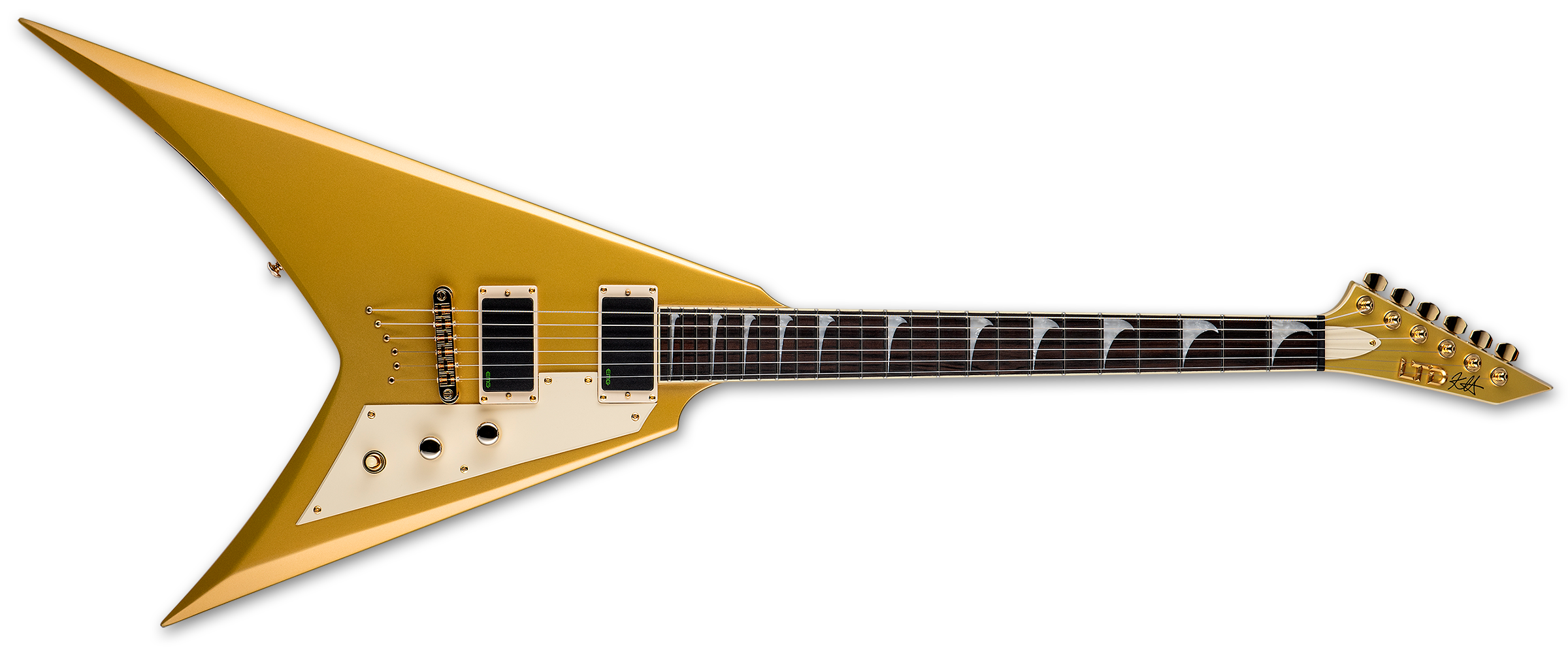 ESP LTD KH V Kirk Hammett Signature Electric Guitar Metallic Gold LKHVMGO