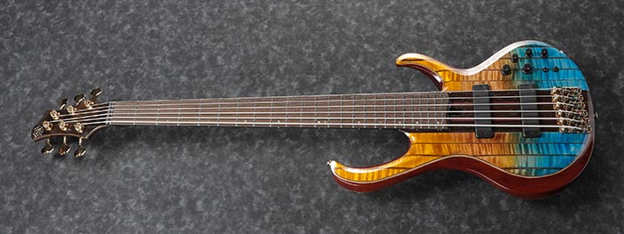IBANEZ BTB1936-SFL PREMIUM 6 STRING CURLY MAPLE/WALNUT TOP WITH GIG BAG -  SUNSET FADE LOW GLOSS