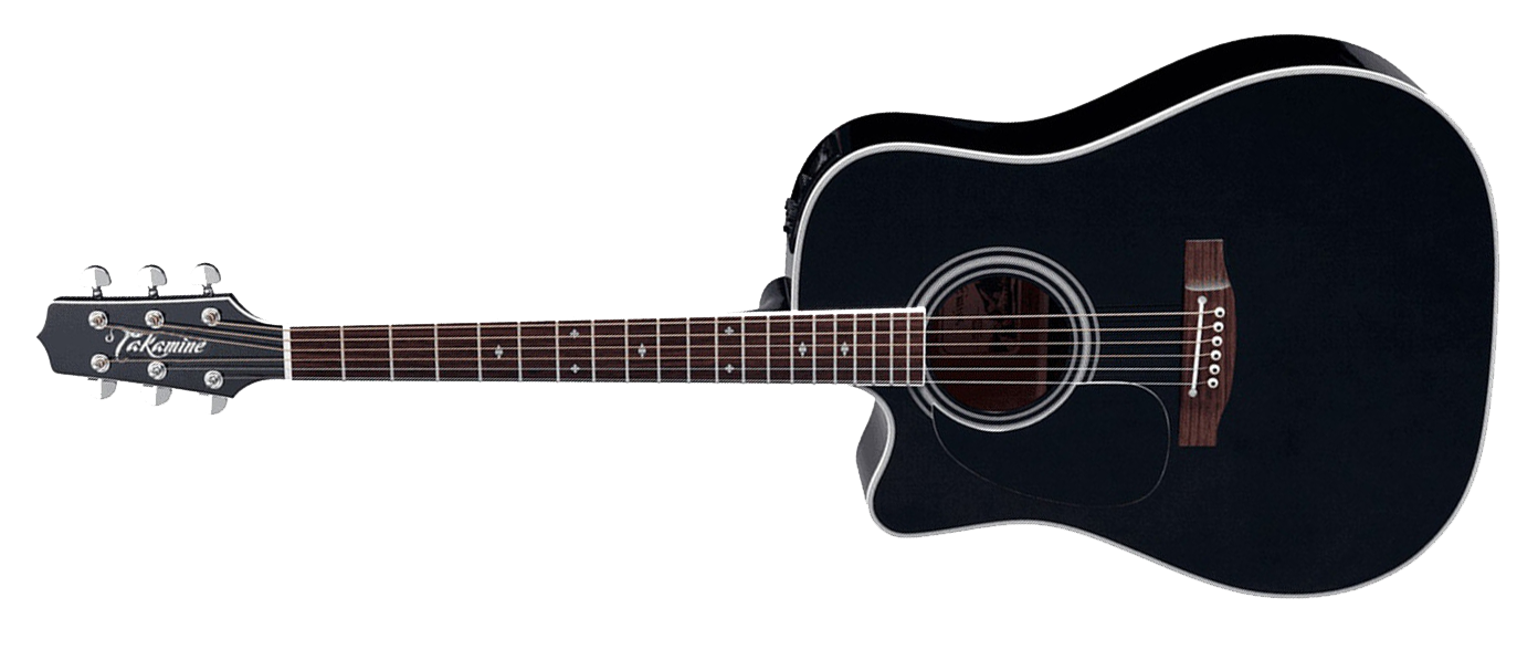 Takamine Pro Series EF341SC LH Dreadnought Acoustic Electric Guitar Black Left Handed with Case