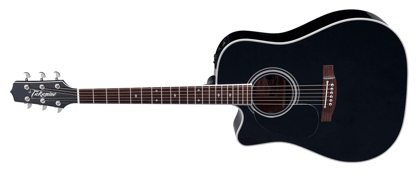 Takamine Pro Series EF341SC-LH Dreadnought Acoustic Electric Guitar, Black, Left Handed with Case