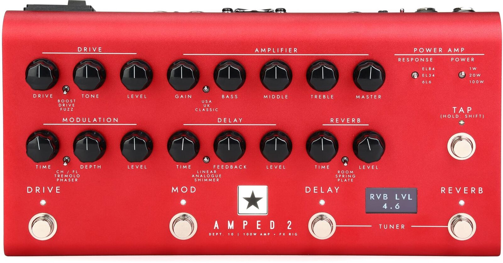 guitar pedal amp Blackstar AMPED 2 100 Watt Compact Guitar Amplifier and FX Pedal