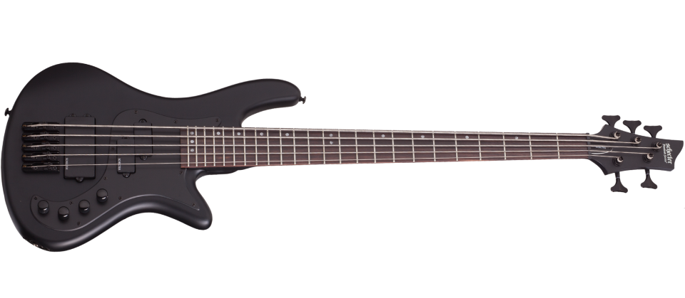 Schecter STILETTO-STEALTH-5-SBK Satin Black 5 String Bass w Schecter STILETTO-STEALTH-5-SBK Satin Black 5 String Bass w