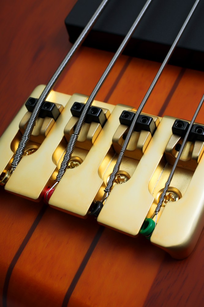Schecter STILETTO-STU-4-LH-HSN Left Handed Honey Satin 4 String Bass with EMG HZ Pickups 2760-SHC