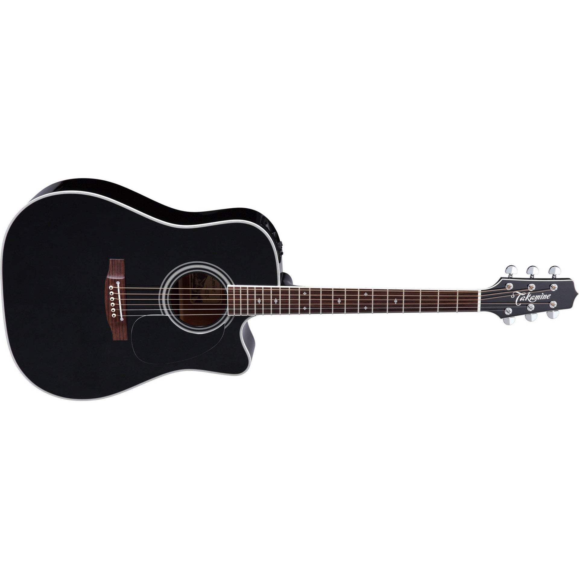 Takamine Pro Series Made in Japan EF341SC Dreadnought Acoustic Electric Guitar, Black with Case