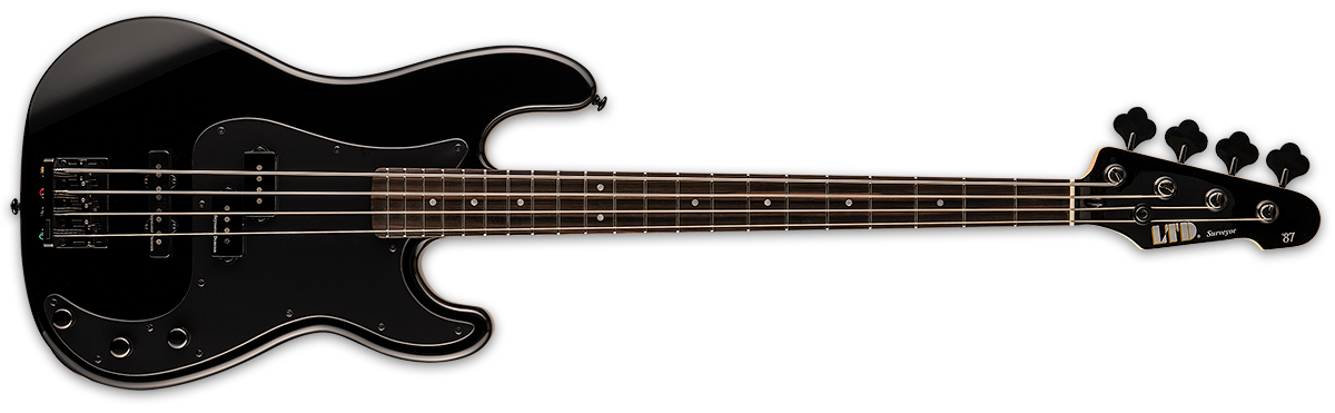 ESP LTD Surveyor '87 Alder Body Electric Bass, Black LSURVEYOR87BLK