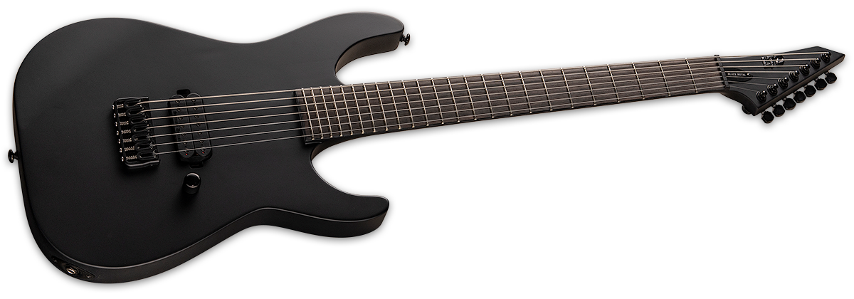 ESP LTD M-7HT BARITONE BLACK METAL IN BLACK SATIN LM7BHTBKMBLKS