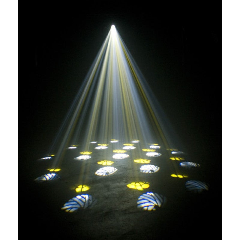 American DJ Xpress LED LED Moonflower effect with 15 gobo/color Light SKU: XPR693 - L.A. Music - Canada's Favourite Music Store!